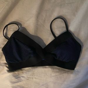 Fabletics fishnet blue sports bra